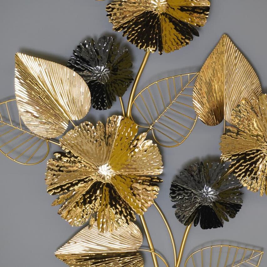 Metal Leaf & Flower Wall Decoration 4