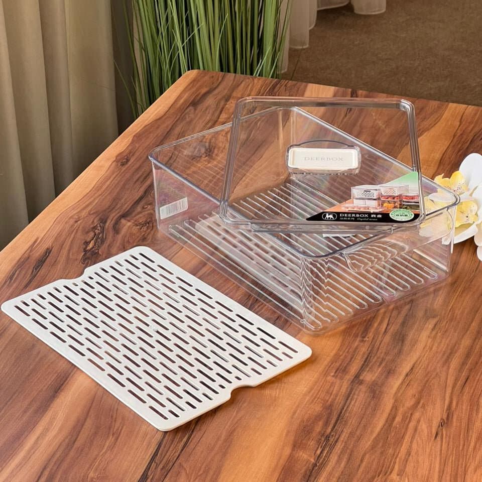 Refrigerator Storage Box With Removable Drain Tray 3