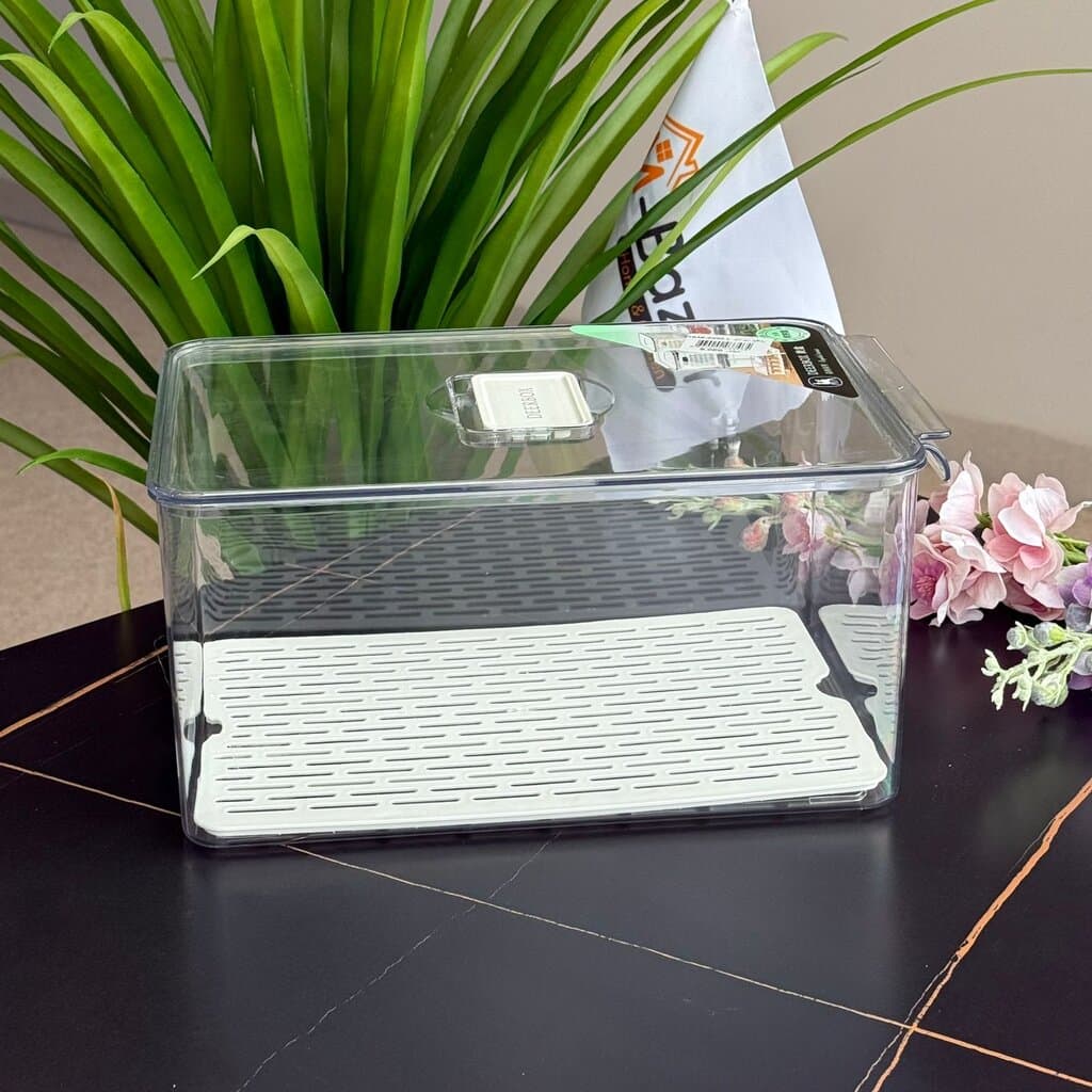 Refrigerator Storage Box With Removable Drain Tray 6
