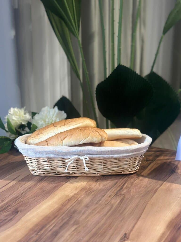 2 Sized Oval Wicker Willow Storage Basket With Cloth Lining 4