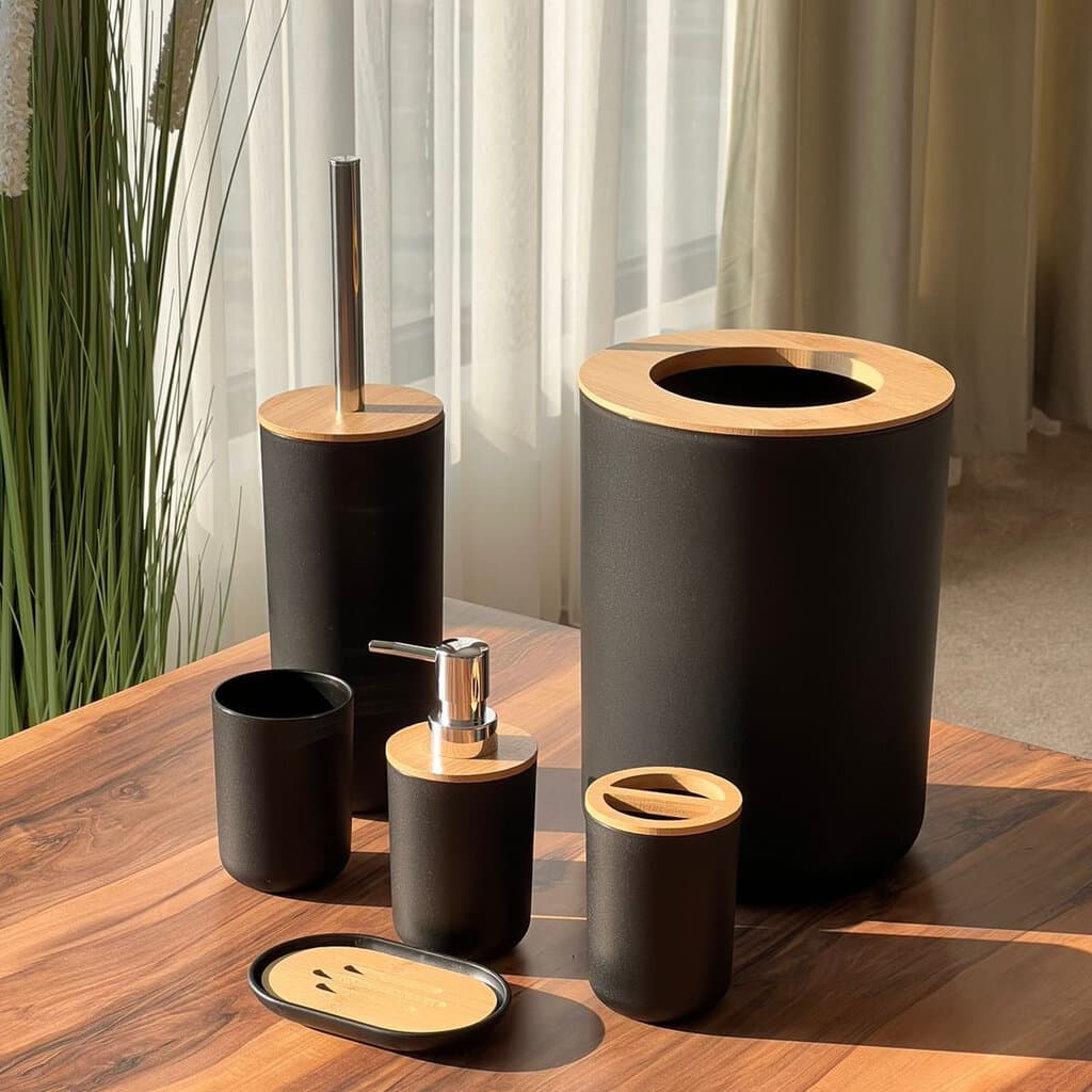 6 PCS Modern Round Bathroom Accessories Set 6
