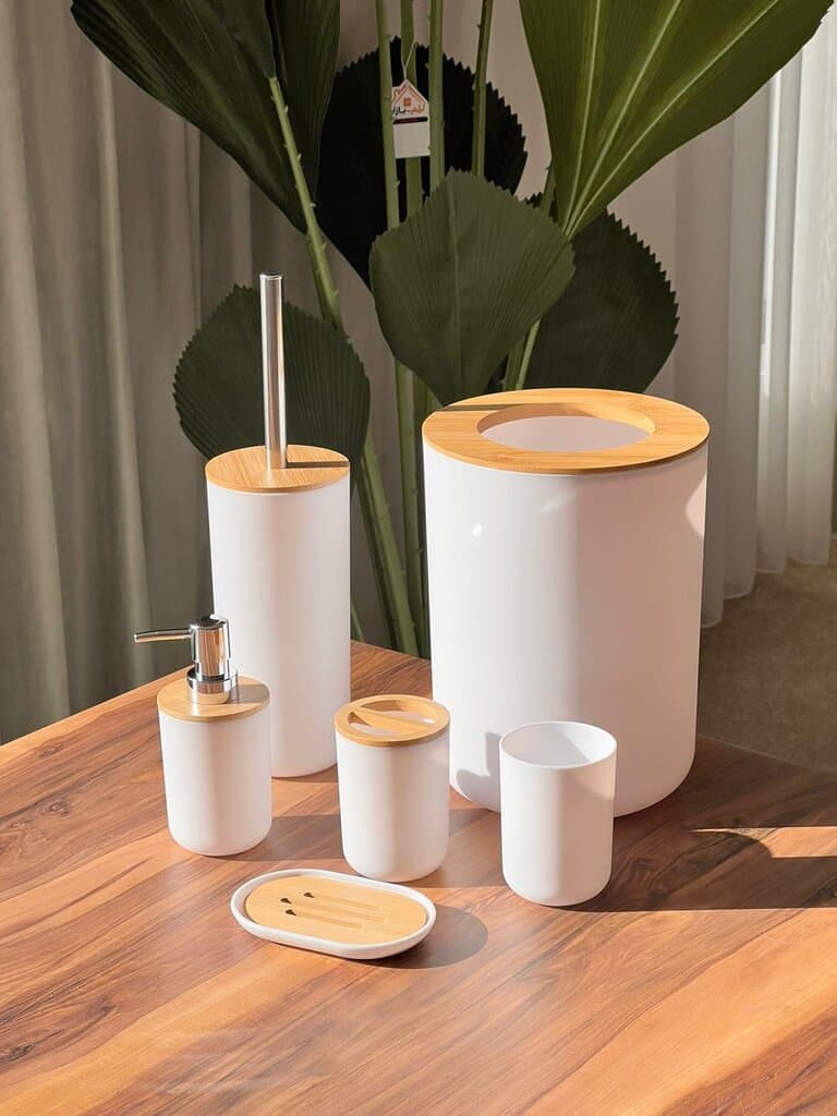 6 PCS Modern Round Bathroom Accessories Set 11