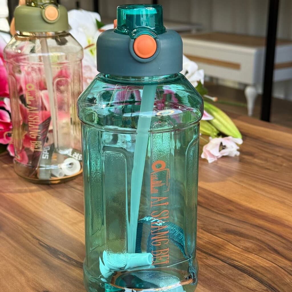Multi-Color Sport Drinking Bottle With Straw 2