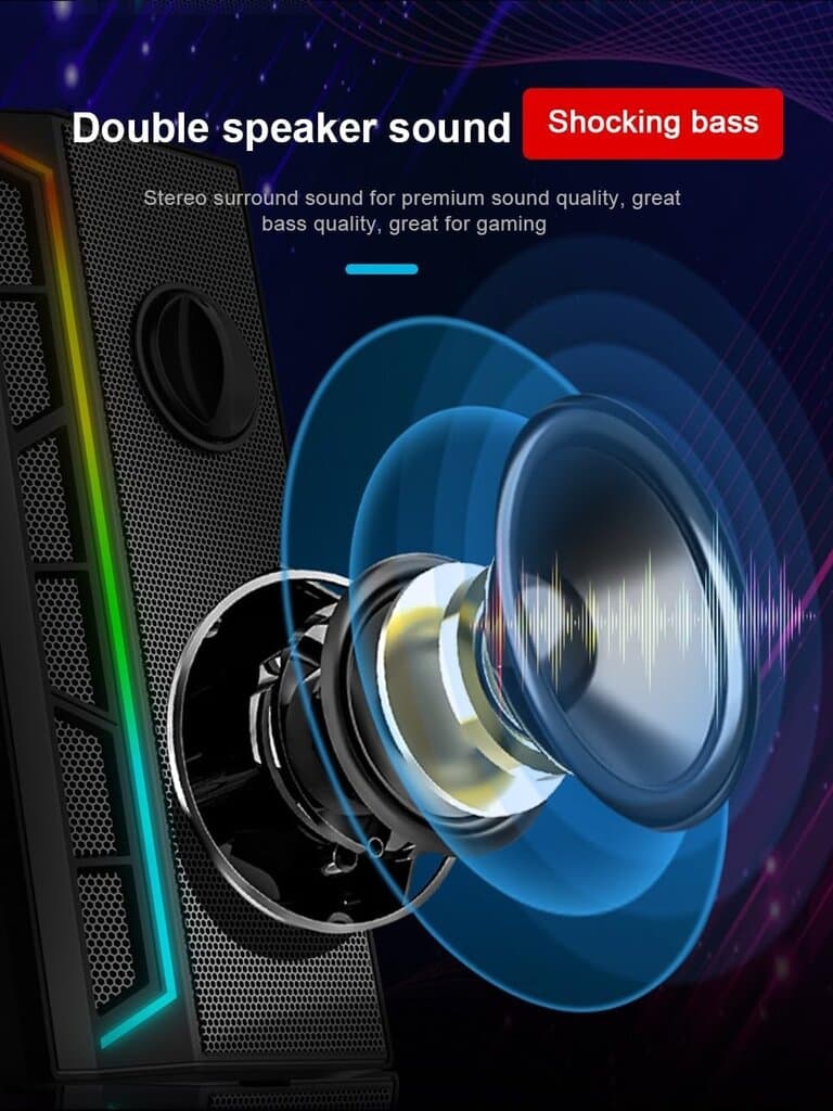 Redragon Calliope 2.0 Stereo Gaming Speakers - GS580 (Black) 2
